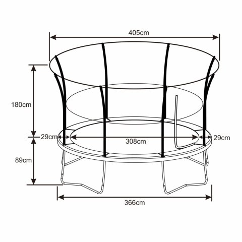 Axi Trampolina Denver Zeilona 366 cm + Siatka