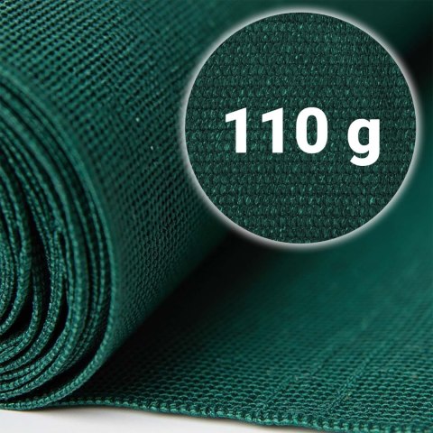 Siatka cieniująca 1,2x25m 110g/m2 + 50 zacisków zielona