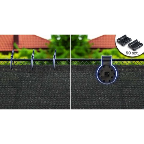 Siatka cieniująca 1,2x25m 140g/m2 + 50 zacisków szara