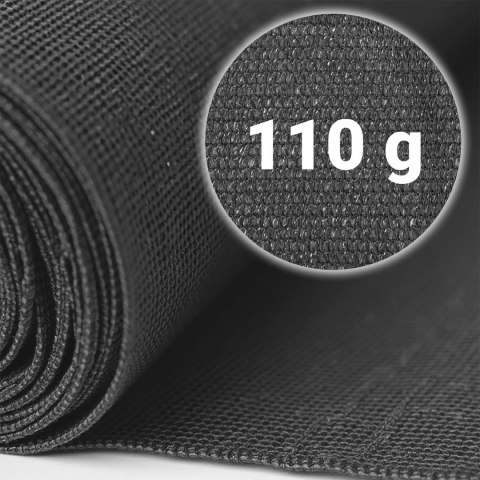 Siatka cieniująca 1,2x50m 110g/m2 + 50 zacisków szara