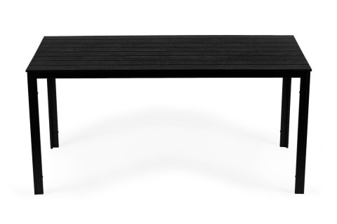 Stół ogrodowy 6-osobowy 156x78 cm polywood meble na taras czarny