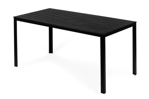 Stół ogrodowy 6-osobowy 156x78 cm polywood meble na taras czarny
