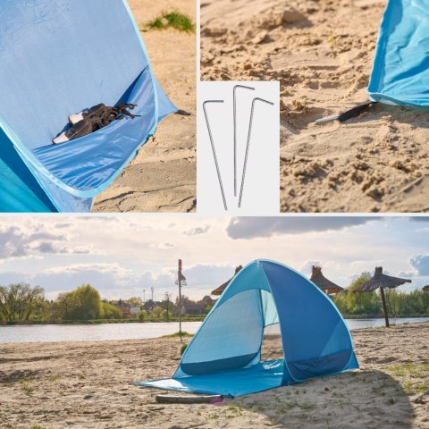 Namiot plażowy ogrodowy samorozkładający niebieski