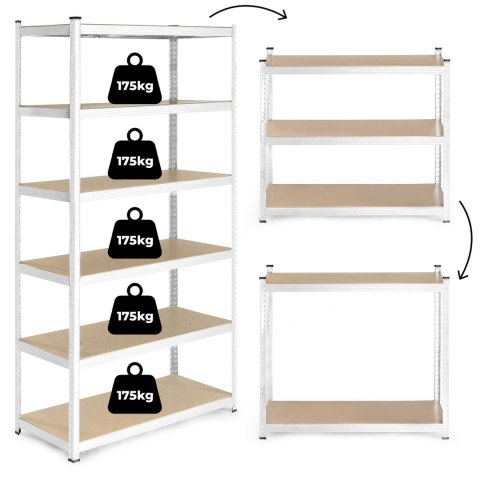 Regał magazynowy 222x110x50 cm stal galwanizowana 6 półek 1050 kg ModernHome