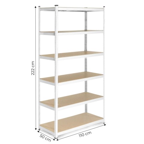Regał magazynowy 222x110x50 cm stal galwanizowana 6 półek 1050 kg ModernHome