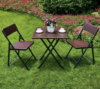 Stolik ogrodowy składany stół kawowy ratan balkon 62 cm ModernHome