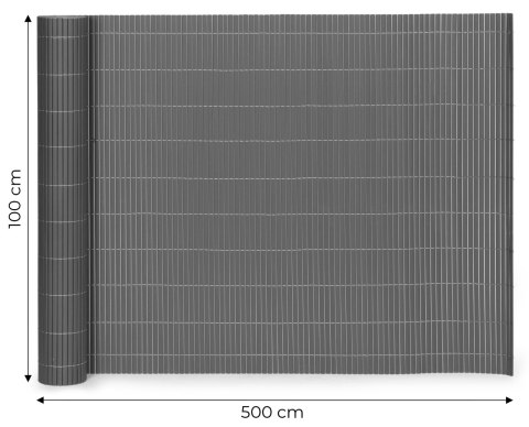 Dwustronna mata bambusowa 100x500 cm na balkon taras ogrodzenie antracyt MultiGarden