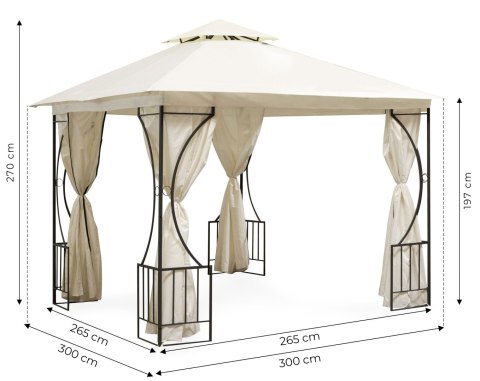 Namiot pawilon ogrodowy altana 3x3m +4 ściany MultiGarden