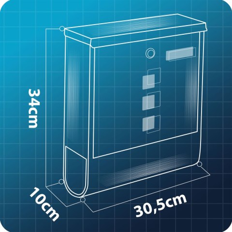 Skrzynka na listy 37,5x30,5x12 cm antracyt HM-860