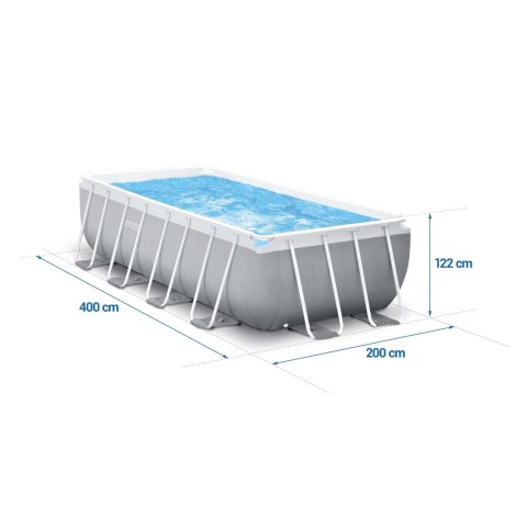 Basen ogrodowy stelażowy 400 x 200 x 122 cm 10w1 INTEX 26790