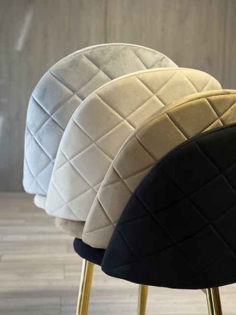 Krzesło tapicerowane GLORIA LIGHT GREY VELVET SILVER