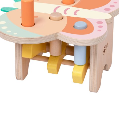 CLASSIC WORLD Wbijak Pastelowy Motylek Montessori z Młoteczkiem