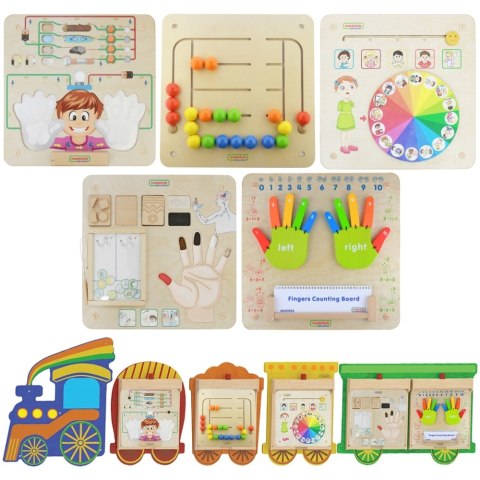 MASTERKIDZ System Do Montażu 5 Tablic Edukacyjnych Masterkidz Flex + Zestaw 5 Tablic Edukacyjnych