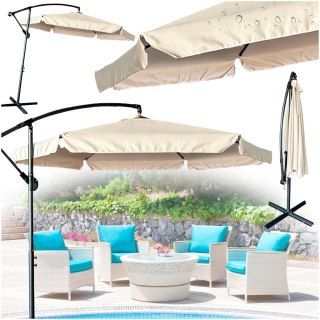 Parasol ogrodowy duży składany z wysięgnikiem 290cm beżowy