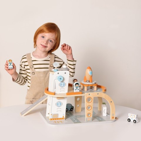 TOOKY TOY Drewniany Kosmiczny Parking Stacja Kosmiczna