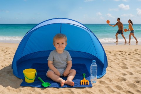 Namiot plażowy parawan samorozkładający na plażę basen ogród niebieski MultiGarden