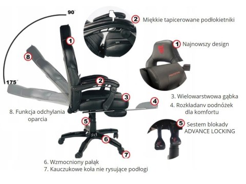 Fotel obrotowy do biurka TITAN GREY ALCANTARA PRO