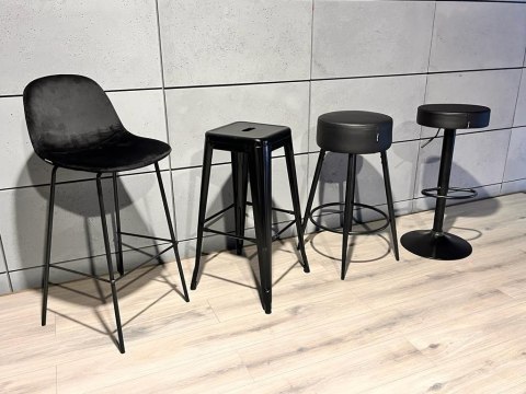Krzesło barowe ASTI BLACK PU hoker BAR II GATUNEK