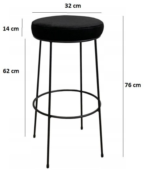 Krzesło barowe ASTI BLACK PU hoker BAR II GATUNEK