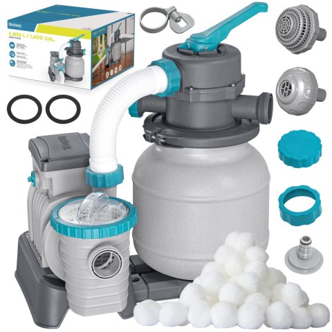 Pompa piaskowa do basenów + kulki filtracyjne 6056 l/h Bestway 58497