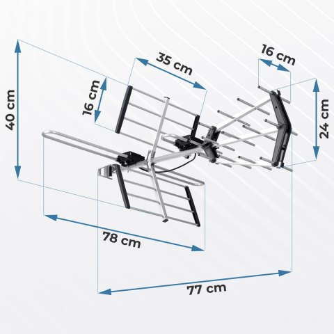 Antena zewnętrzna kierunkowa TV ultra HD 4K Berdsen BD-950