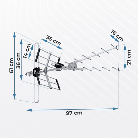 Antena zewnętrzna kierunkowa TV ultra HD 4K Berdsen BD-954