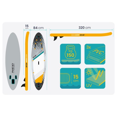 Deska SUP Reefbreak 320 x 84 x 15 cm Neo-Sport 170205