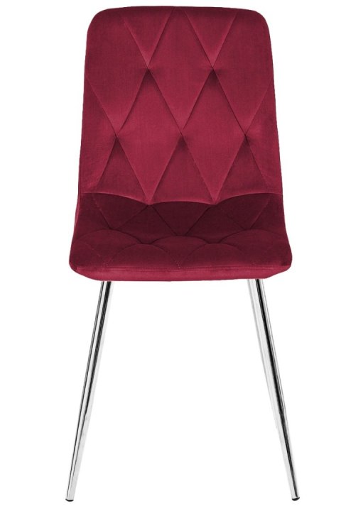 Krzesło tapicerowane BORGO VELVET BURGUNDY SILVER