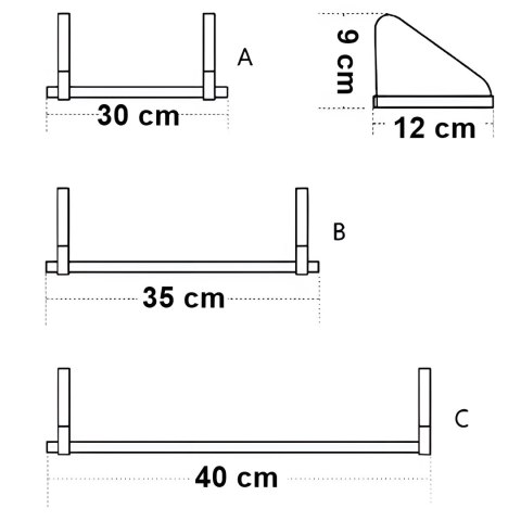 Zestaw 3 półek loft SIRIN craft