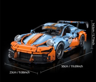 Klocki Technik zdalnie sterowane auto Porsche 911 niebieskie + pilot, 50cm