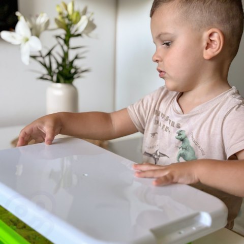 WOOPIE Piasek Kinetyczny 1,5 kg Zestaw XXL ZOO Safari Stolik z Foremkami