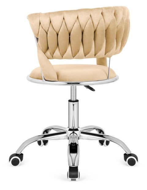 Krzesło obrotowe warkocz TRECCIA OFFICE BEIGE VELVET