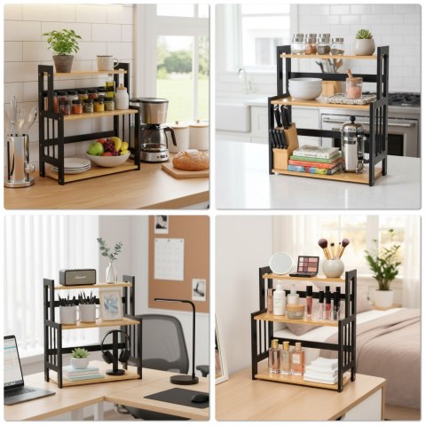 Regał kuchenny na przyprawy CEZAR NATURALNY BLACK