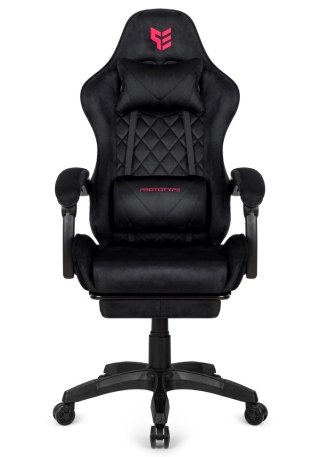Fotel obrotowy gamingowy XL POKER PRO BLACK ALCANTARA OUTLET
