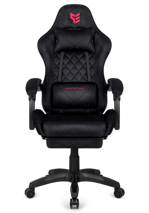 Fotel obrotowy gamingowy XL POKER PRO BLACK ALCANTARA OUTLET