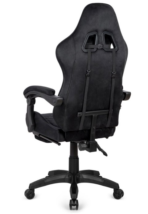 Fotel obrotowy gamingowy XL POKER PRO BLACK ALCANTARA OUTLET