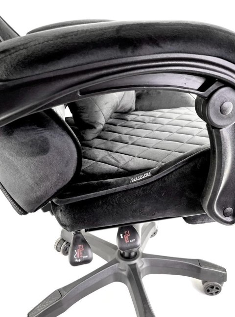 Fotel obrotowy gamingowy XL POKER PRO BLACK ALCANTARA OUTLET
