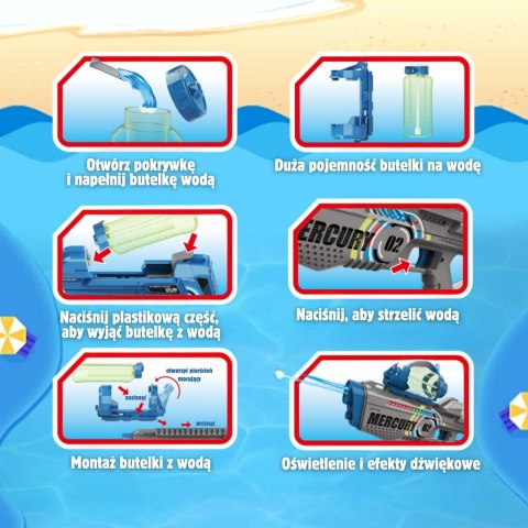 WOOPIE Pistolet na Wodę Elektryczny Automatyczny Merkury