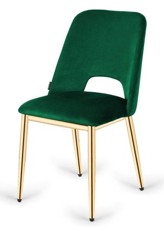 Krzesło tapicerowane GOTI GREEN VELVET GOLD OUTLET