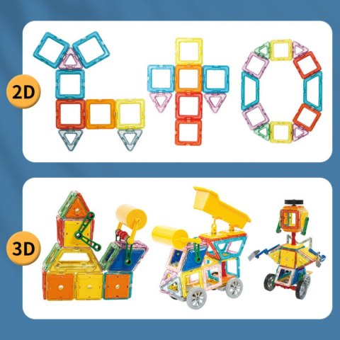 WOOPIE Klocki Magnetyczne 3D Pojazdy Zestaw 80el.