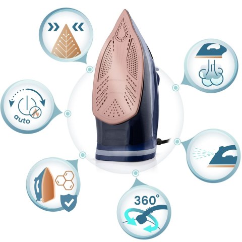 Żelazko parowe 3000W Berdsen BD-330 ceramiczna powłoka praca w pionie