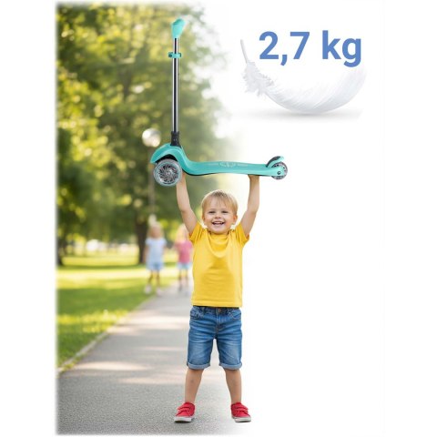 Hulajnoga trójkołowa dla dzieci balansowa świecąca w ciemności Ricokids Glow - turkusowa