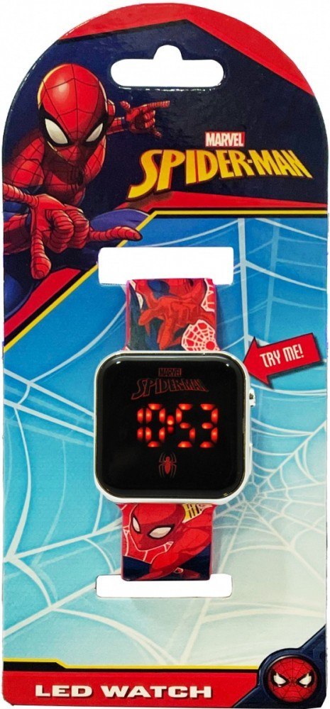 Zegarek LED z kalendarzem Spiderman