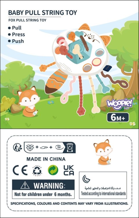 WOOPIE BABY Zabawka Sensoryczna Montessori Gryzak Grzechotka Wielofunkcyjny Lis