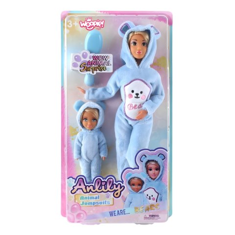 WOOPIE ROYAL Lalki Kombinezony Niebieskie Misie Zestaw 2szt.