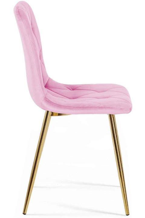 Krzesło tapicerowane BORGO VELVET PINK GOLD OUTLET