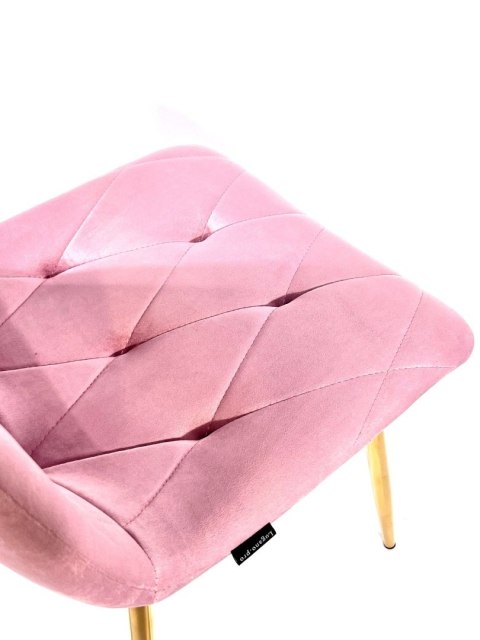 Krzesło tapicerowane BORGO VELVET PINK GOLD OUTLET