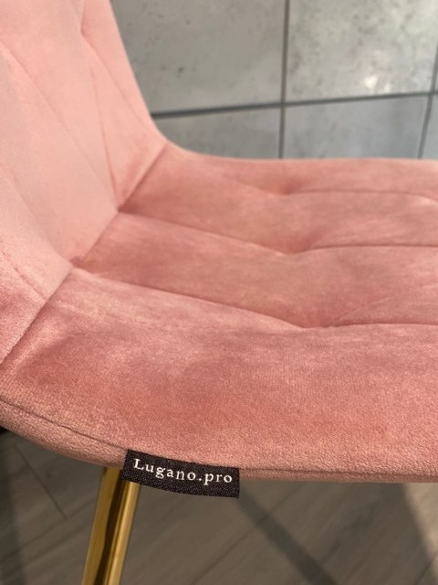 Krzesło tapicerowane BORGO VELVET PINK GOLD OUTLET