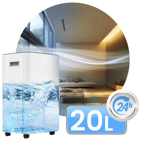 Osuszacz powietrza kompresorowy - pochłaniacz wilgoci 20l/24h higrostat Berdsen BD-532 biały