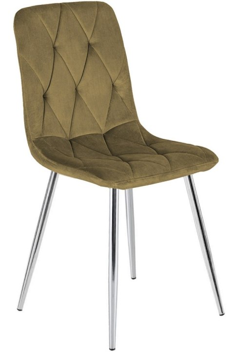 Krzesło tapicerowane BORGO VELVET BROWN SILVER
